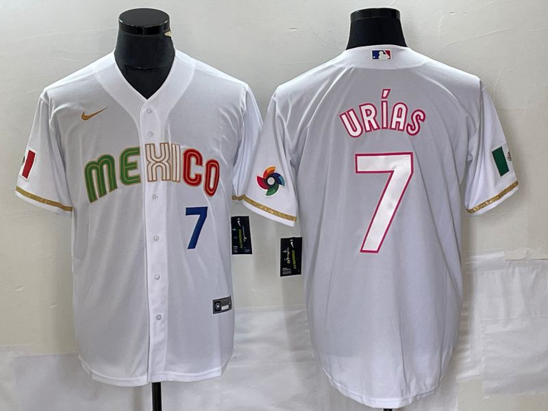Men 2023 World Cub Mexico #7 Urias White Nike MLB Jersey style 4->san francisco 49ers->NFL Jersey